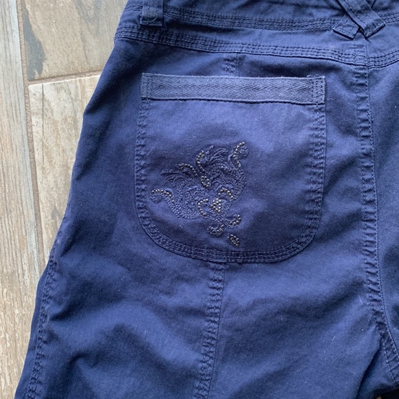 INC Navy Blue Low Rise Y2K Cargo Pants Size 2 - Picture 4 of 5